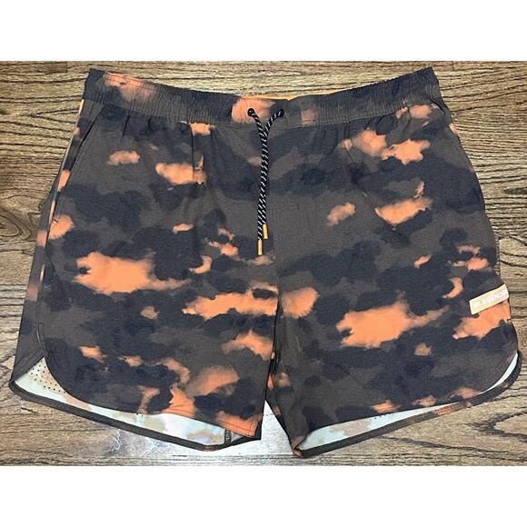 Legends Luka Shorts Mens Orange Tie Dye Performance Lined Gym Athletic 7" Sz 2XL - Picture 1 of 9